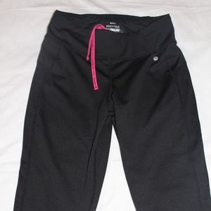 Black w/ Pink String Athletic Capri Pants